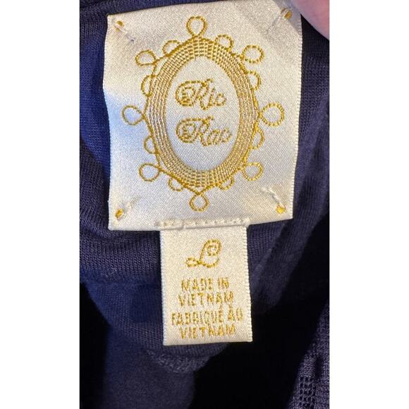 Ric Rac Navy Blue Dress Women’s Size Large Ruffle Layered Anthropologie Tiered - Picture 3 of 5